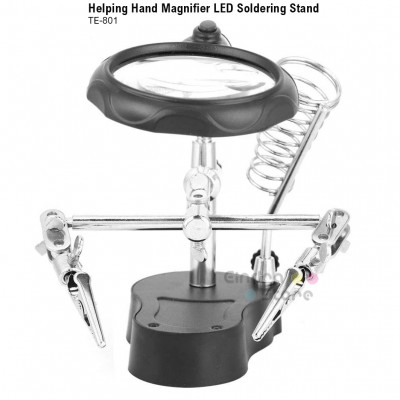 Helping Hand Magnifier LED Soldering Stand : TE-801